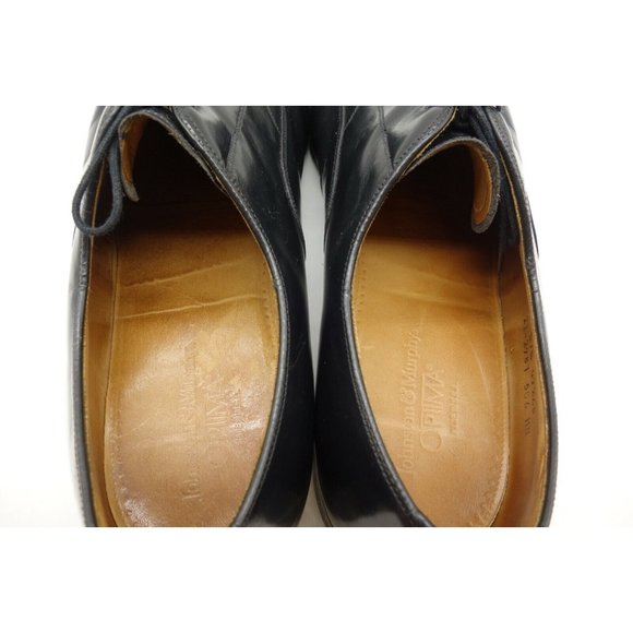Johnston Murphy Optima USA Black Leather Cap Toe Lace Up Oxfords Shoes Mens 13 D